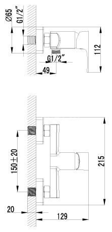 Смеситель Lemark Plus Factor LM1603C для душа