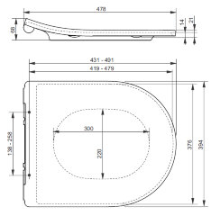 Сиденье для унитаза TOTO плавное закрытие, белое (TC514G)