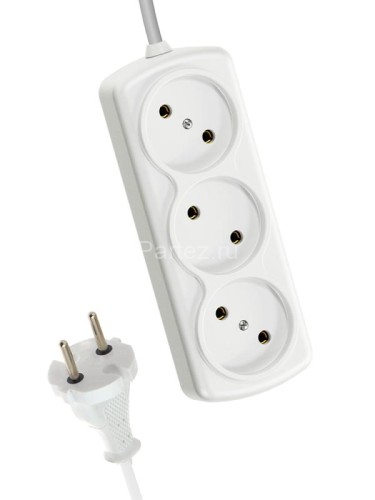 Удлинитель 3х3м 6А IP20 ПВС 2х0.75 КОСМОС YKsm3m-3g(6A)S