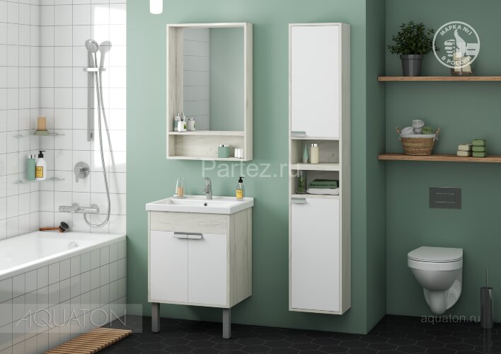 Зеркало-шкаф AQUATON Флай 60 дуб крафт (1A237602FA860)