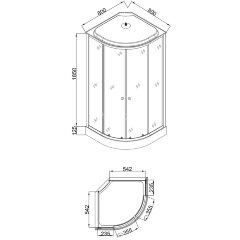 Душевая кабина Loranto 80x80x215 поддон 13 см, 4 мм прозрачное стекло с рисунком "мозайка" (CS-800-13ТМ/М)