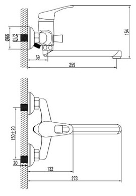 Смеситель Lemark Omega LM3110C универсальный
