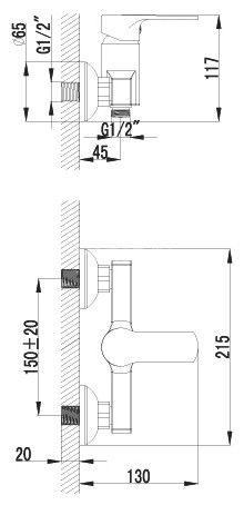 Смеситель Lemark Plus Grace LM1503C для душа