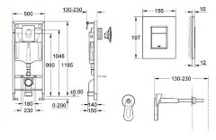 Система инсталляции для унитаза GROHE Rapid SL, с панелью смыва Skate Cosmopolitan, хром (38772001)