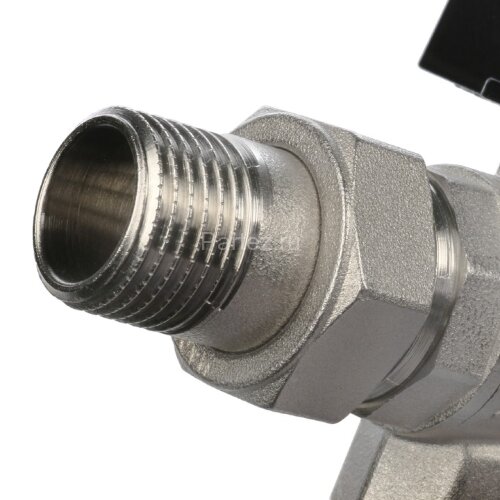 Кран шаровой полнопроходной угловой с американкой 1/2 Stout