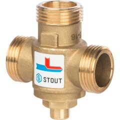 Термостатический смесительный клапан G 1&quot;М-G 1&quot;1/2F-G 1&quot;M  60°С Stout