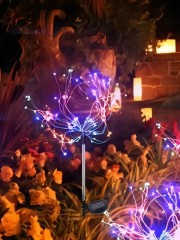 Светильник светодиодный 90LED мультиколор уличный на солнечн. батарее на медной проволоке аккум. AA