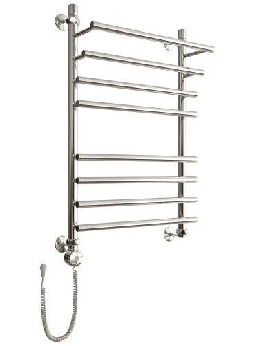 Полотенцесушитель электрический ДВИН F Primo Electro лесенка с полкой 80/50, ТЭН слева, полированный