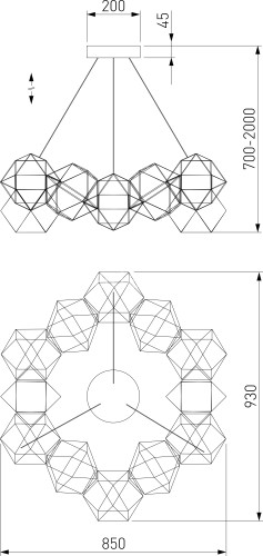 Подвесной светильник Eurosvet 90369/12 черный жемчуг