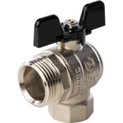 Кран шаровой полнопроходной угловой с американкой 3/4 Stout
