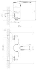 Смеситель Rossinka T40-41 для душа
