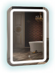 Зеркало AZARIO Мальта-8 550х800 c подсветкой и диммером, bluetooth, подогрев,сенсорный выключатель (