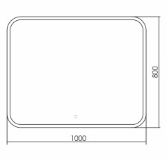 Зеркало AZARIO Стив-3 1000х800 c подсветкой и диммером, сенсор выкл+подогрев+часы (ФР-00001650)