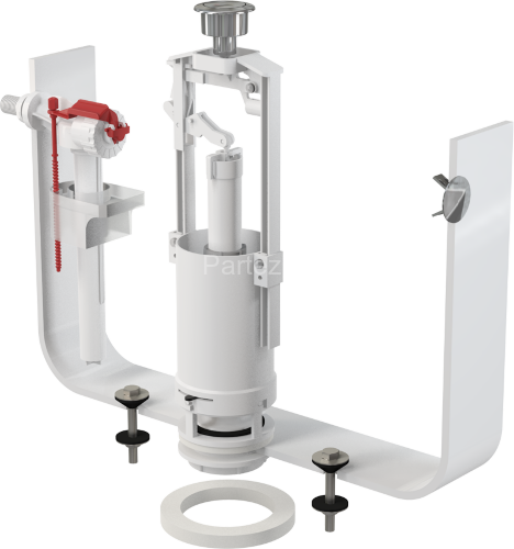 Выпускной комплект Alcadrain со стоп кнопкой (одинарной) и боковой пласт. подводкой (SA2000 3/8" CHR