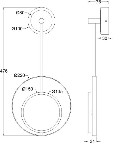 Бра Escada 10206/SG LED Black/Gold