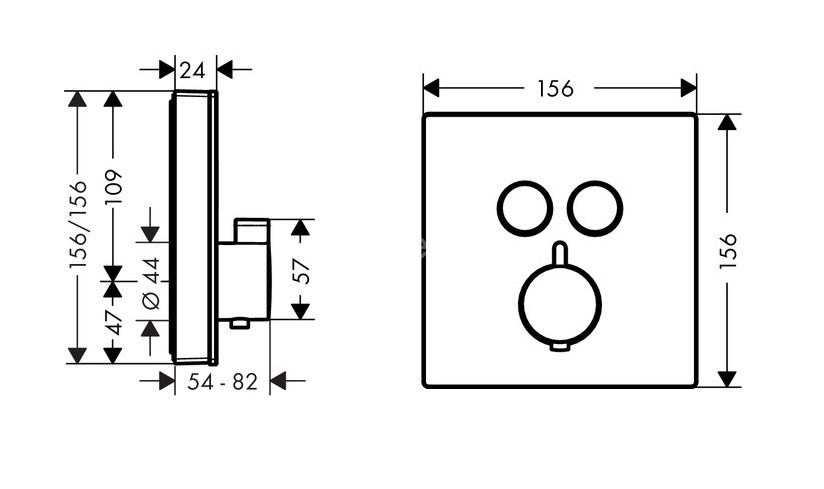 15738400 ShowerSelect Glass Термостат ShowerSelect для двух потребителей, стеклянный, СМ (белый)