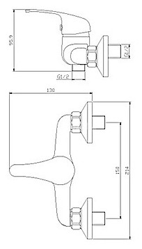 Смеситель Rossinka Y35-41 для душа