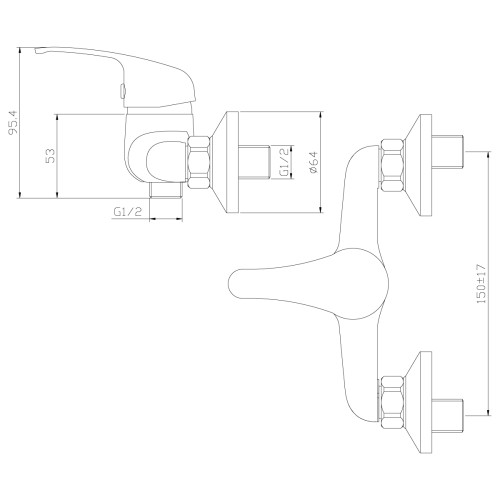 Смеситель Rossinka Y35-41 для душа