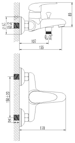 Смеситель Lemark Pramen LM3303C для душа