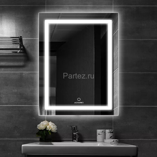 Зеркало AZARIO Lines 600х800 с подсветкой, сенсорный выключатель с функцией диммера, подогрев (AZ-Z-
