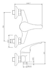Смеситель Rossinka Y40-41 для душа