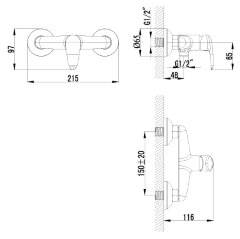 Смеситель Lemark Pramen LM3318C с гигиеническим душем