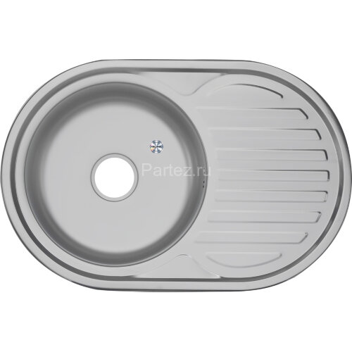 Мойка 7750 U N 0,6/160 матовая врез  овальная  с сифоном  (122a NМ*12)