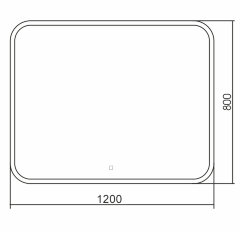 Зеркало AZARIO Стив-2 1200х800 сенсорный выключатель, двойной подогрев (ФР-00002225)