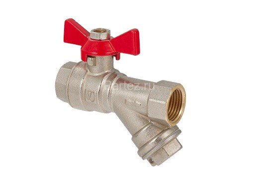 Кран шаровой с косым фильтром 1/2" в-в баб. VALTEC