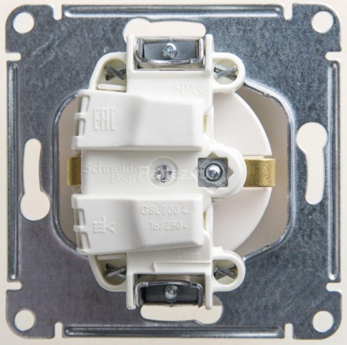Розетка 1-м СП Glossa 16А IP20 с заземл. механизм перламутр. SE GSL000643