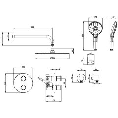 Смеситель Lemark Yeti LM7829C термостатический для душа, встраиваемый