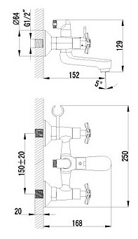 Смеситель Lemark Partner LM6542C для ванны