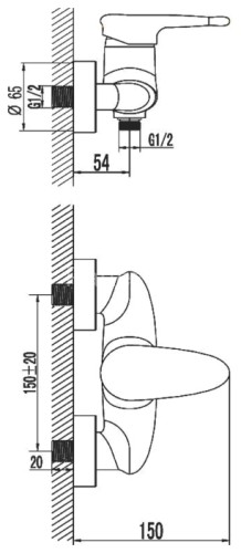 Смеситель Lemark Status LM4403C для душа