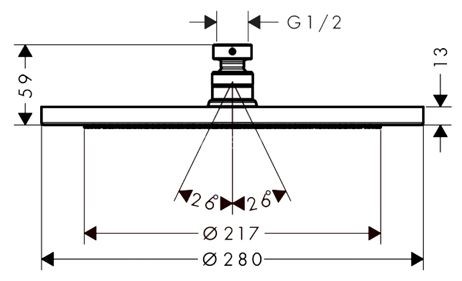 26220000 Верхний душ Croma 280 Air 1jet