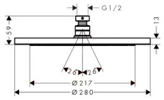 26220000 Верхний душ Croma 280 Air 1jet