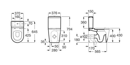 INSPIRA Бачок, н/п, двойной слив 3/4,5л (подходит для круглого и квадратного)
