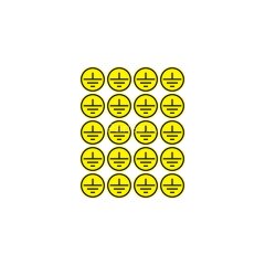 Наклейка знак электробезопасности &quot;Заземление&quot; d20мм (20шт на листе) Rexant 56-0010