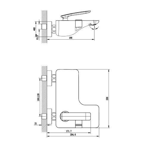 Смеситель Lemark  Bellario LM6802C для ванны