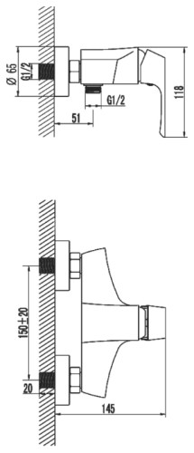 Смеситель Lemark Unit LM4503C для душа
