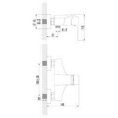 Смеситель Lemark Unit LM4503C для душа