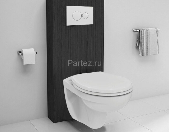 Промо-сет, состоящий из инсталляции Loranto, кнопки для инсталляции круглой белой, подвесного унитаз