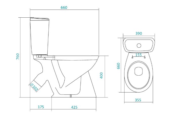 Унитаз-компакт Santek Бриз с бачком и сиденьем (1.WH30.2.138)