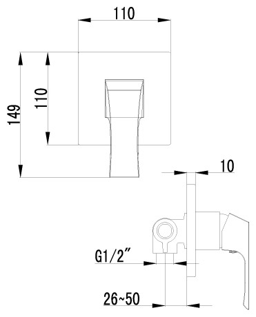 Смеситель Lemark Unit LM4523C для душа, встраиваемый