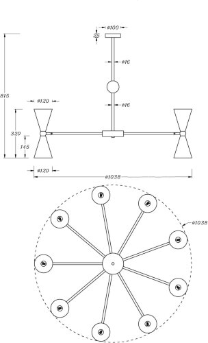 Потолочная люстра Maytoni MOD108PL-18GB