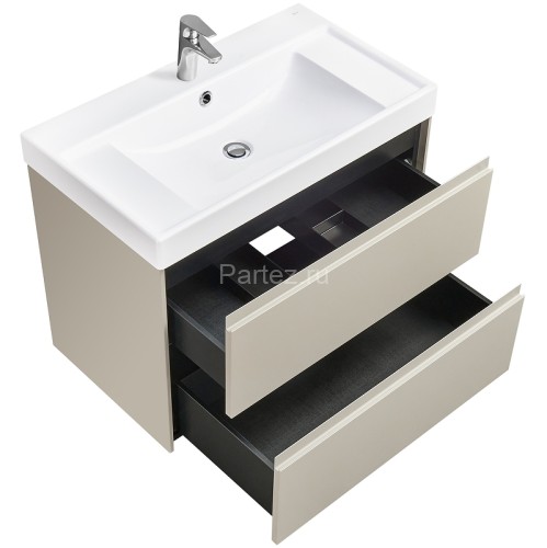 Тумба под раковину Roca Ona 800 подвесная, 2 ящика, бежево-серый матовый (A857630510)