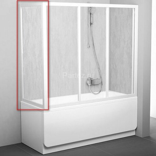 Шторка для ванны неподвижная Ravak 70х137 цвет профиля белый (9501010241)