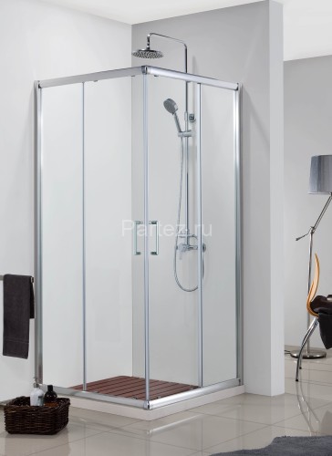 Душевое ограждение Azario GREENWOOD 800х800х1850, БЕЗ ПОДДОНА, прозрачное стекло 6 мм, цвет профиля серебро (AZ-NNE1142 800)