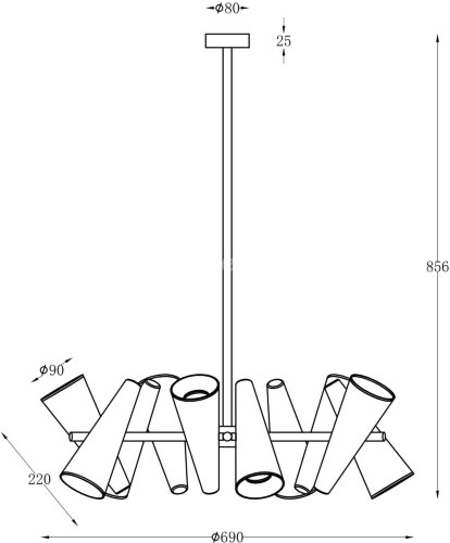 Потолочная люстра Maytoni MOD095PL-10W