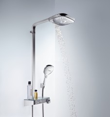 27127400 Raindance Select E 300 3jet Showerpipe, ½’, белый/хром