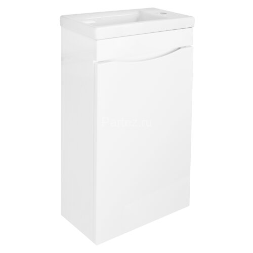 Комплект тумба подвесная Loranto Алина - 40 400х220х730 с раковиной Миранда 40 правая, белый (CS0008